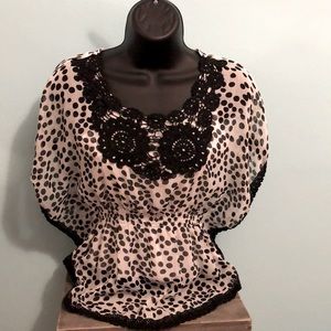 Beautiful polka dot and lace top kids size L